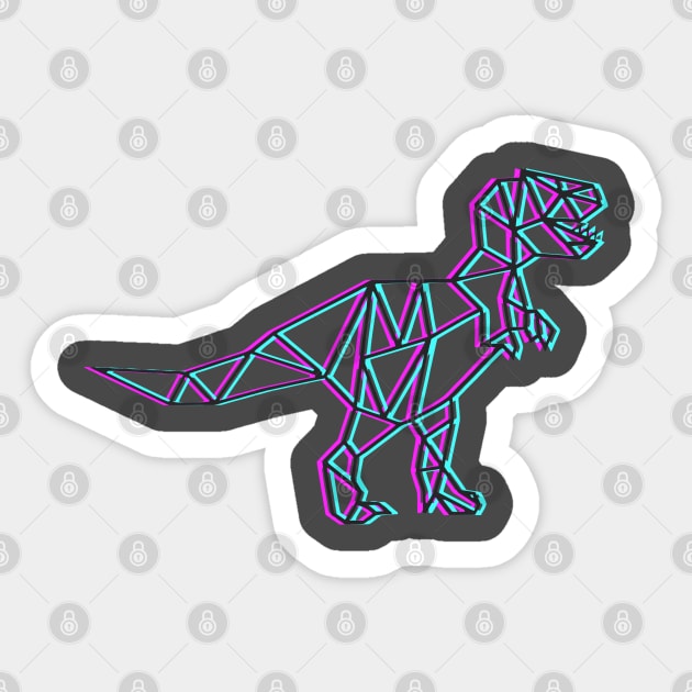 Geometric T Rex Tyrannosaurus Rex Dinosaur Sticker by GeekCastle